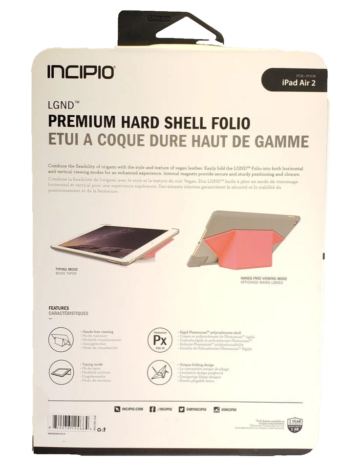 Incipio [Premium Hard Shell Folio] LGND Case for iPad Air 2 - Pink - Image 3 of 4