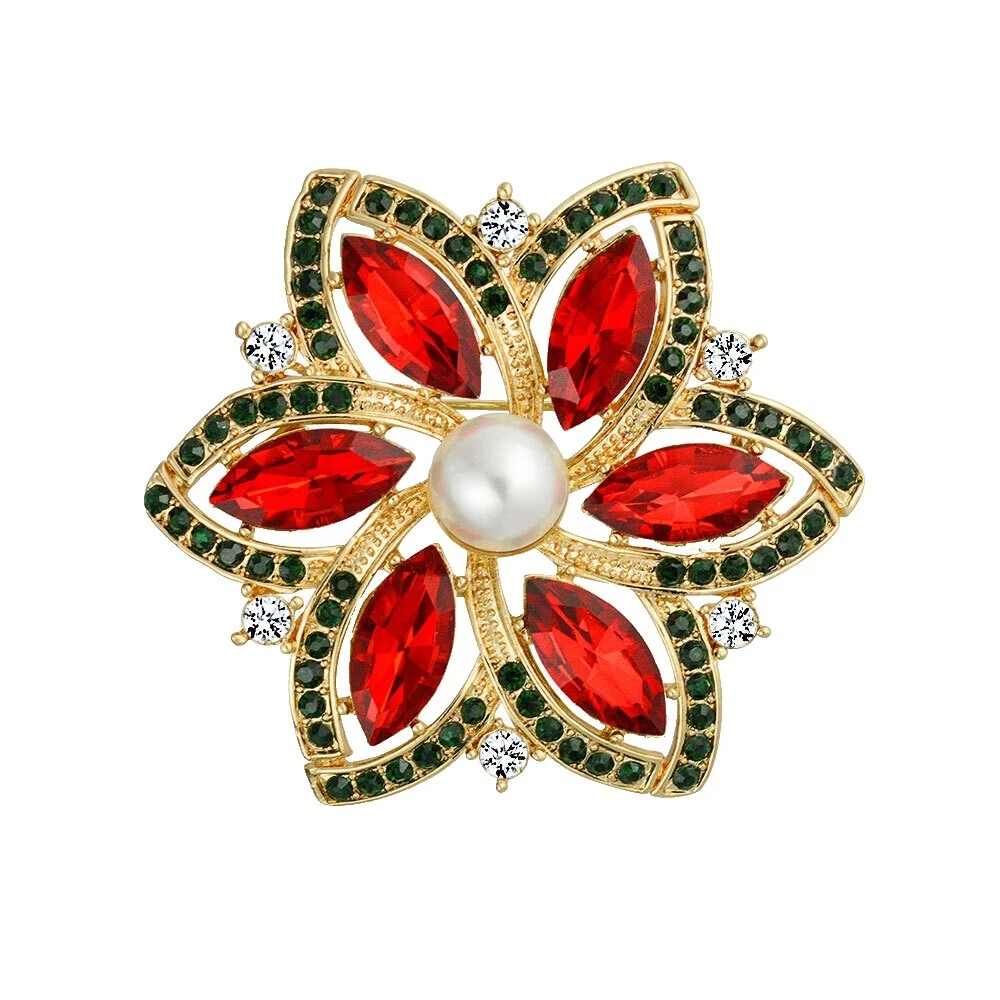 花卉和植物玻璃时尚胸针