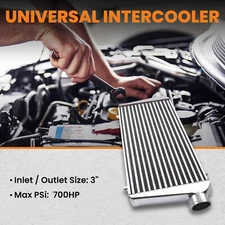 Universal 24"x12"x3" Aluminum Turbo Intercooler 3inch Inlet & Outlet NEW