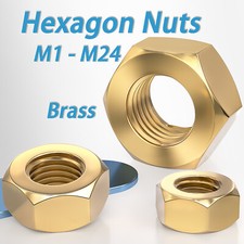 Brass M2 M3 M4 M5 M6 M8 M10 Hex Full Nuts Din 934 Hexagon Nuts