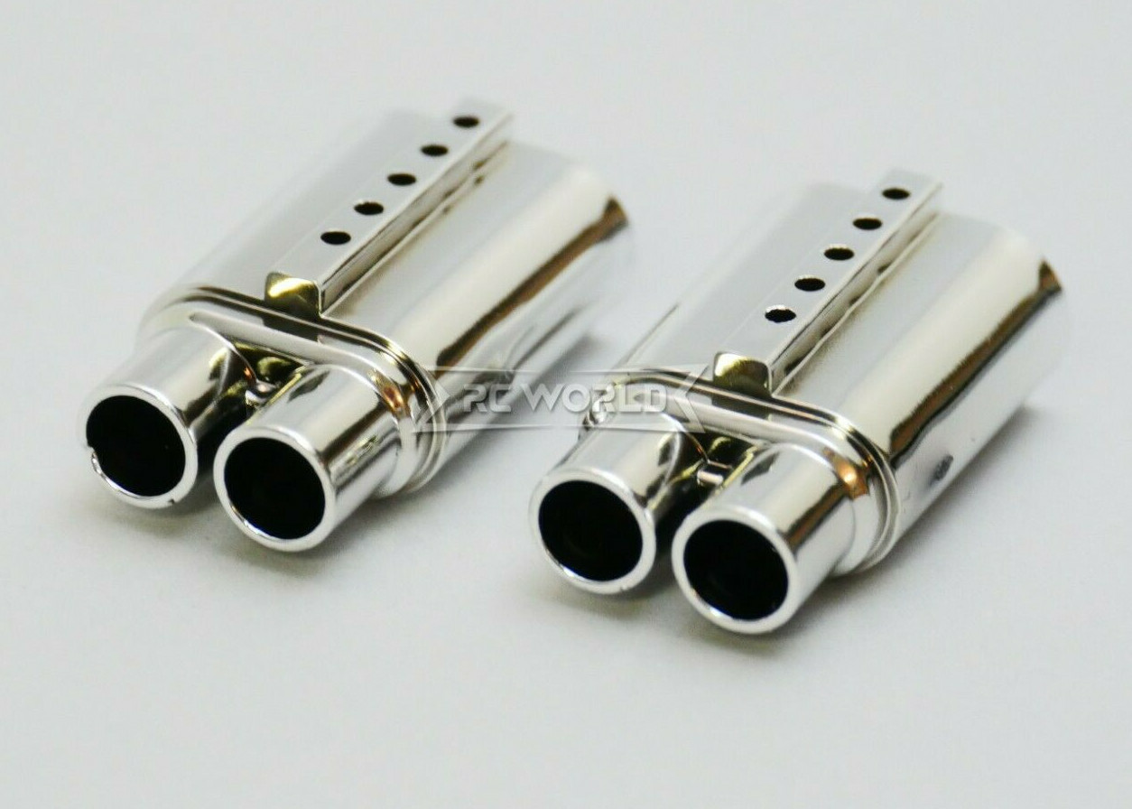 Quad Exhaust Set Round Scale Muffler For Body Shell Chrome