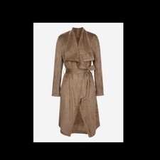 Women's Tan Faux Suede Drape Front Jacket Size S