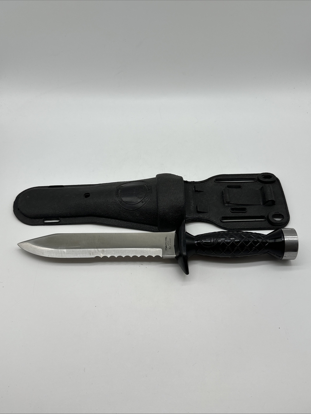 Vintage US Divers Aqua Lung Stainless Steel SCUBA Dive Knife & Sheath JAPAN