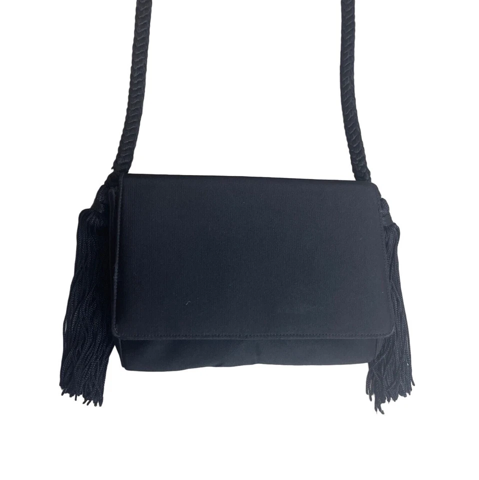 Clutch tiracolo vintage Morris Moskowitz feminina preta tamanho P - Imagem 3 de 4