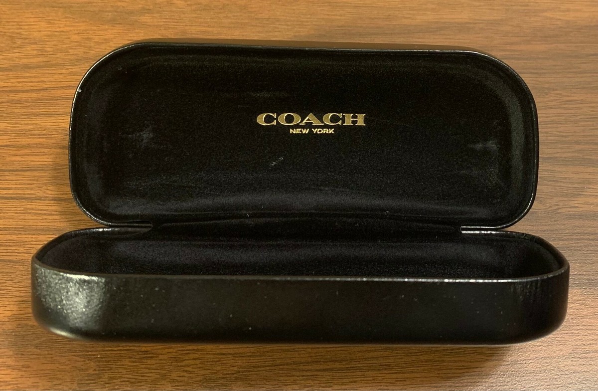 COACH New York Black Hard Shell Eyeglass Case Designer Holder Sunglasses Empty Coach New York Sunglasses Case Black Hard Case Big Case  main image 2