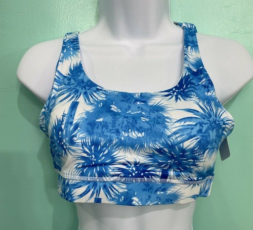 Damen blau bedruckter Yoga Bralette Sport BH Größe Large