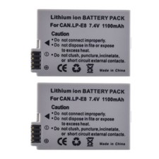 2 Battery for Canon LP-E8 EOS 550D, 600D, 650D, 700D Kiss X4 / X5 / X6i / X7i