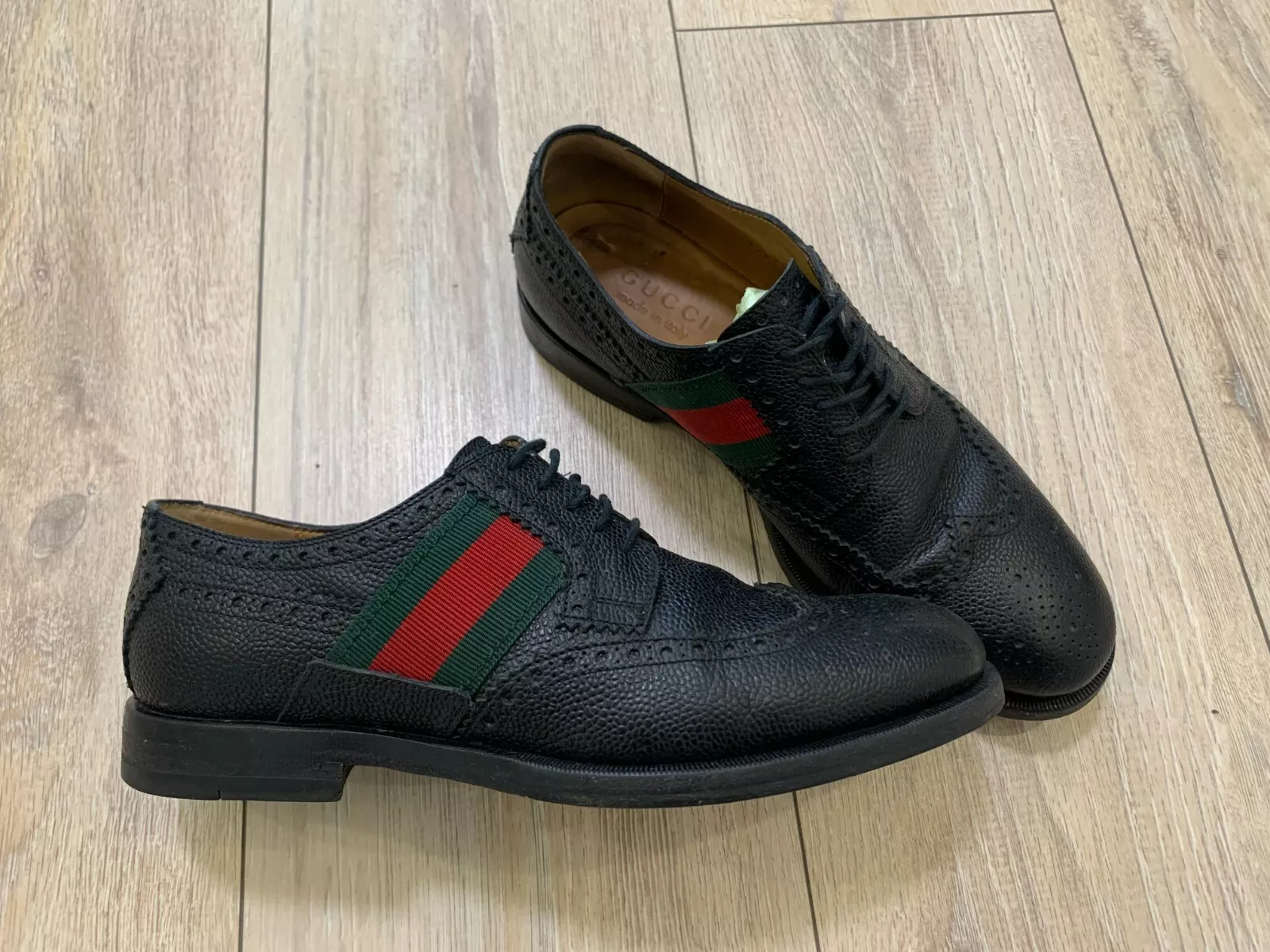 Bottes Gucci Webbing pour hommes Oxfords Brogues chaussures 