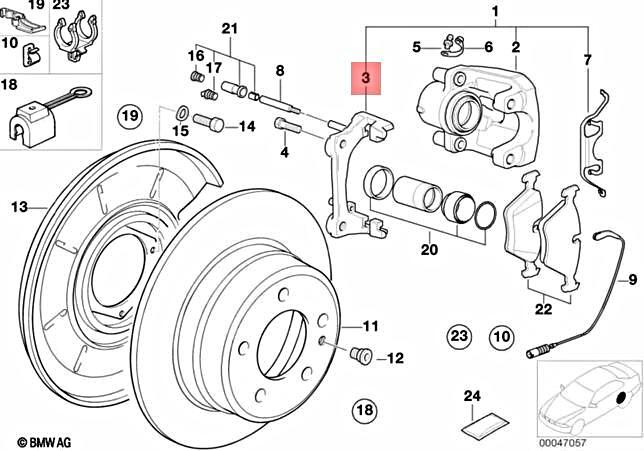 Genuine BMW M3 E30 Cabrio Convertible Coupe BRAKE CARRIE 