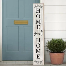 Home Sweet Home Porch Sign Wooden Welcome Sign Vertical Hanging Signs For Sta...