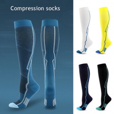 Mens Women Sports Breathable Tube Long High Socks Knee Warm Casual Pressure Sock