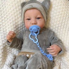 19" Already Painted Finished Reborn Baby Doll Levi Awake Newborn Baby Real Life
