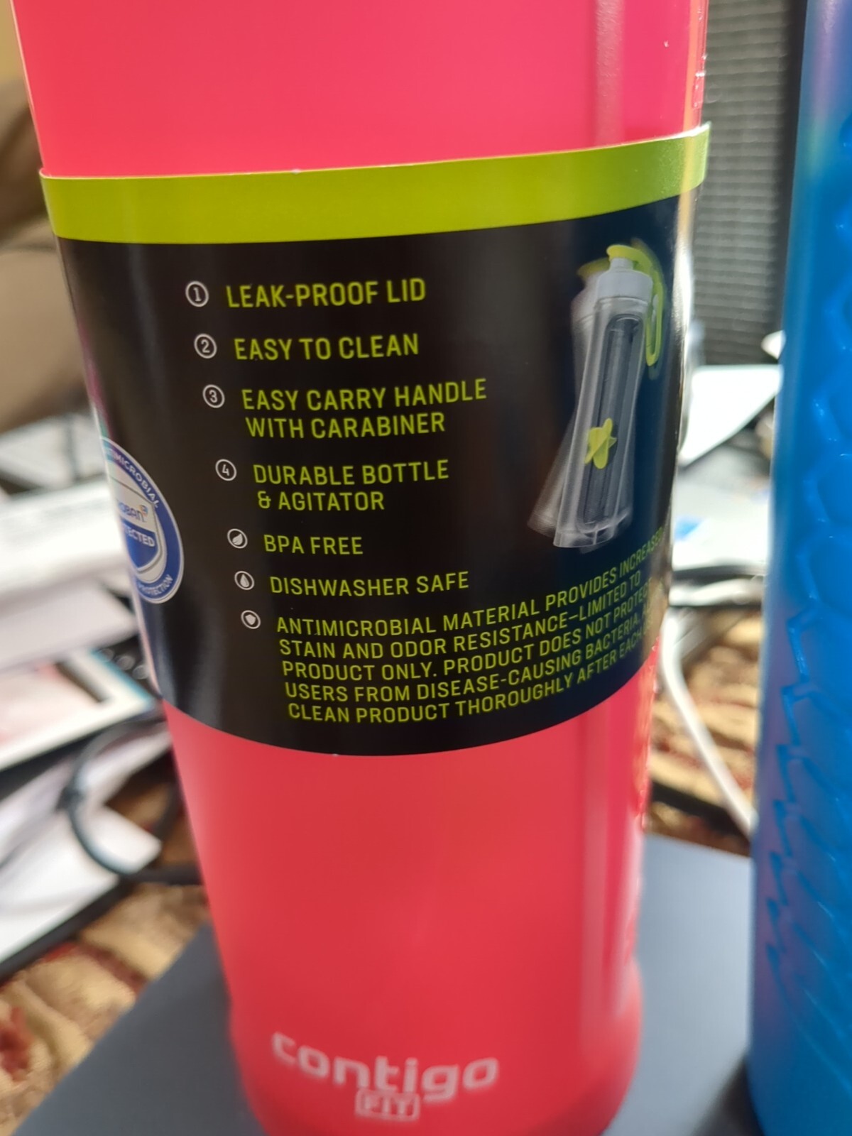 Brand New Contigo 28 oz. Fit Shake & Go Shaker Mixer Bottle + FREEBIES