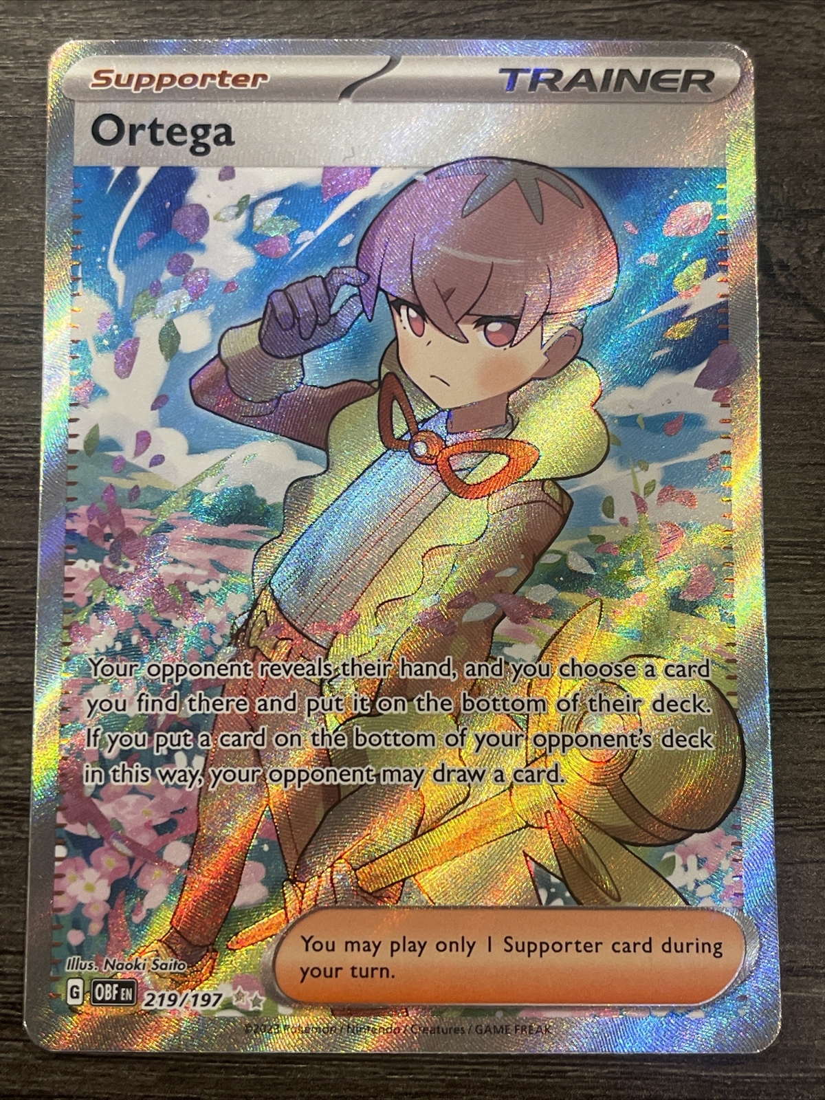 Pokemon Cards Full Art 15219 Ortega - 219/197 - Full Art Secret