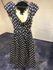 Vintage Polka Dot 50's Swing Silk Dress with Crinoline S
