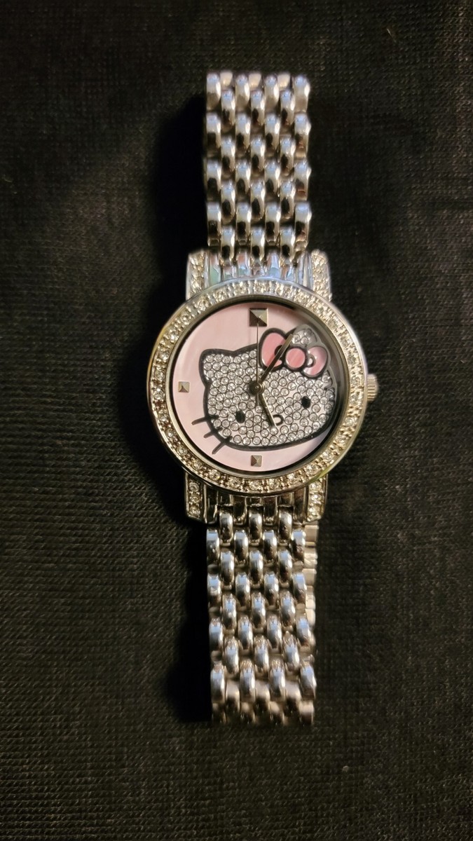 超希少 Hello Kitty ストーン装飾アナログ時計 Sanrio Hello Kitty Rhinestone Stainless Steel Watch | eBay