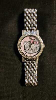 超希少 Hello Kitty ストーン装飾アナログ時計 Sanrio Hello Kitty Rhinestone Stainless Steel Watch | eBay