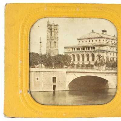 Theatre de la Ville Paris Tissue Stereoview c1865 France Place du Chatelet A2635