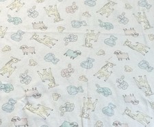 Carter's Vintage Pastel Giraffe Bunny Bear Lamb Duck Cotton Baby Blanket HTF