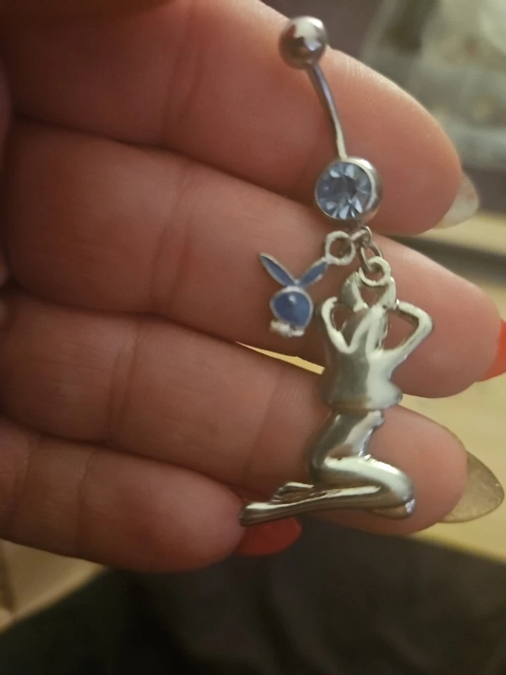 PLAYBOY NAVEL RING 3 DIFFERENT STYLES W/ BABY BLUE GEM .ALL SAME PRICE,3 CHOICES - Image 4 of 4