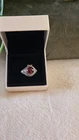 Vintage 925 Sterling Silver Poison Ring Hinged Secret Compartment Garnet...