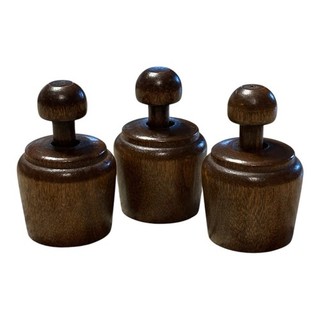 ANTIQUE WOODEN BUTTER MOLD PRESS VINTAGE KITCHEN TOOL SET OF 3 PRIMITIVE