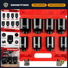 8-piece 12 Drive Deep Impact Socket Set For Large Axle Nuts Heavy-duty Tools 8-piece 12 Drive Deep Impact Socket Set For Large Axle Nuts Heavy-duty Tools