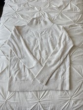 Caslon Beige Turtleneck Wool blend Sweater, medium