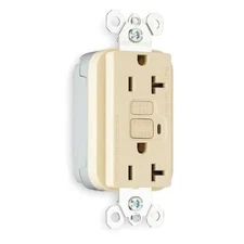 PASS & SEYMOUR 2095I GFCI DUPLEX RECEPTACLE 20A 125VAC IVORY (CASE OF 10)