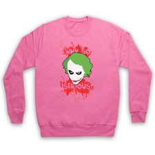 Image of JOKER BATMAN WHY SO SERIOUS COMIC VILLAIN ADULTS UNISEX SWEATSHIRT