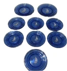 2 Hazel Atlas Sportsman Series White Ships Sailboat Cobalt Blue & 7 Bread plate