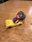 1960s Mattel Little Kiddle Babe Biddle Doll and yellow car
