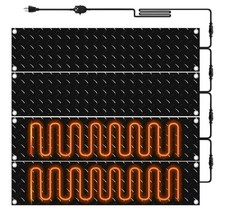 4- Heated Snow Melting Mats Outdoor Slip Proof Ice Heated Rubber 10 x 30 In