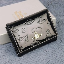 Vivienne Westwood Gamaguchi Trifold Wallet Black Gold orb w/box outlet F/S JP