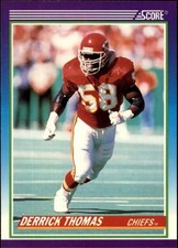 1990 SCORE NFL FOOTBALL Sports Card #500 -- DERRICK THOMAS, Kansas City Chiefs