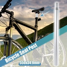 Fahrrad Sattelstütze Sattelrohr mit Skalenmarkierung 34.9x550mm Silber Ton