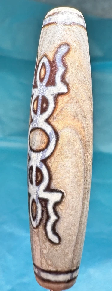 Tibetano Kwan Yin, Longevidad Felicity DZI, Ojos Fantasma, Líneas de Gusano de Seda 🔥 Foto 4 de 4