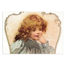 Carte de voeux pliée Family Line L (fille blonde)