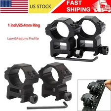 1'' inch Low/Medium Profile Scope Rings for Picatinny Rail Mount Heavy Duty