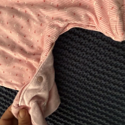 Vintage Carters Baby Schlafanzug Mädchen 0/3 Monate Strampler Outfit Hase rosa Blumen - Bild 4 von 5