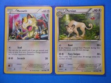 2x Persian 89/114, 2x Meowth 88/114 Pokemon card XY Steam Siege NM