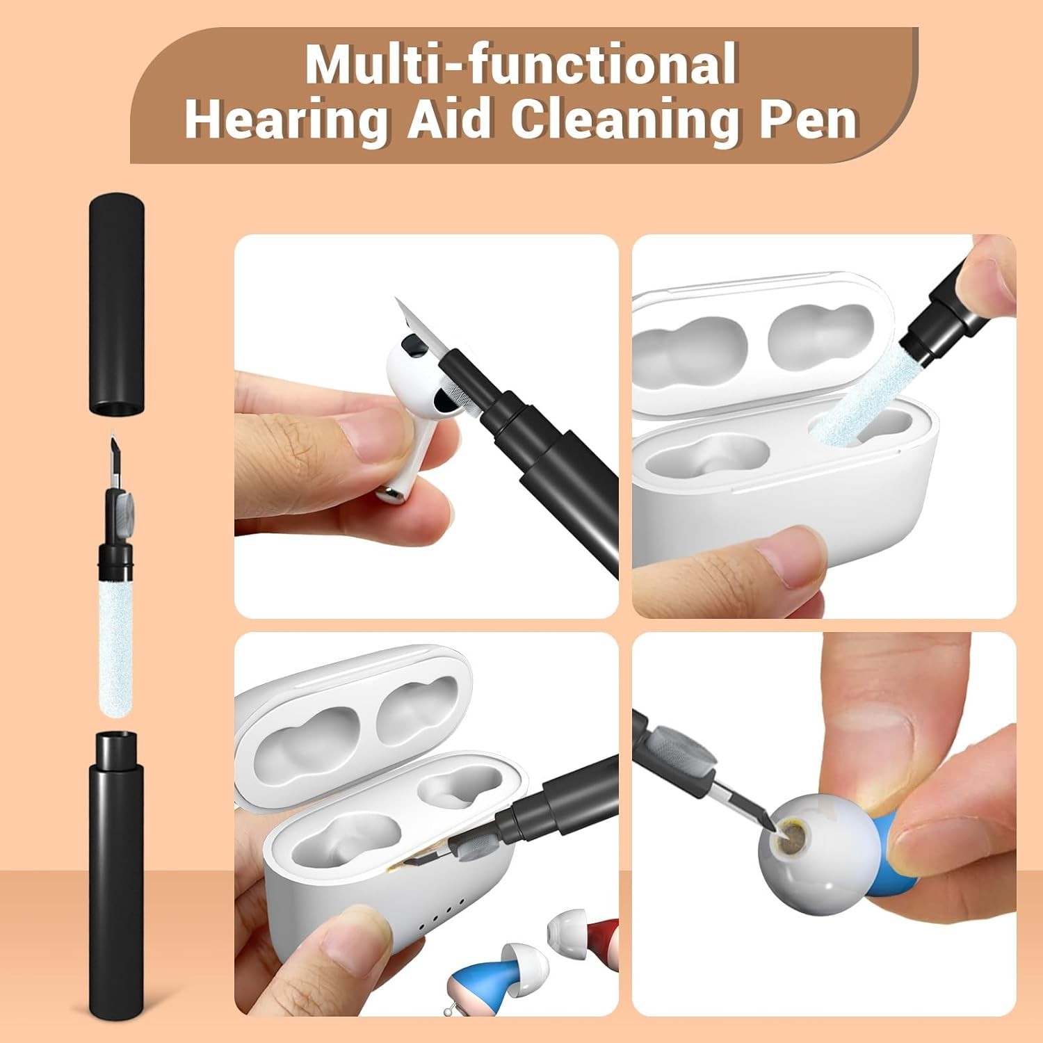 Premium Hearing Aid Cleaning Kit - Compatible with Rechargeable Hearing Aid with