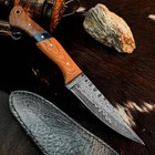 9.1" D2  EDC Damascus Hunting Fix Blade Knife Full Tang Hybrid Handle + Sheath — photo 6