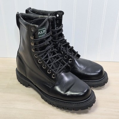 Vintage ALP Black Leather Hiking Work Boots Size 7 1990s y2k grunge emo