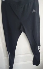 Adidas Running Climalite Compression Tights Black Mens XL Training Pants Gym Zip