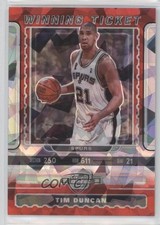2019 Contenders Optic Winning Tickets Red Cracked Ice Prizm Tim Duncan HOF 0u02