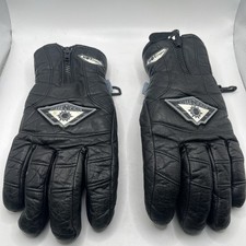 Vintage Leather Gloves Hotfingers Winter Ski Snow Mens Large Black