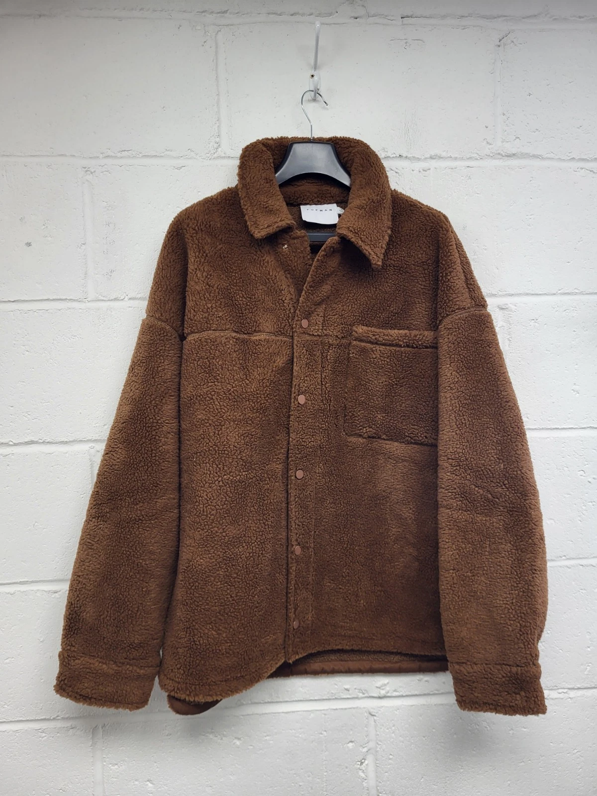 Topman Brown Teddy Jacket Coat Mens Size Medium BNWT. PS image 3