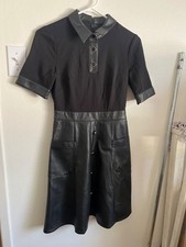 Eliza J size 0 Mini Black Dress pleather stylish exotic gothic