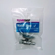 PEX 1/2 BARB X 3/8 OD STRAIGHT STOP VALVE CHR